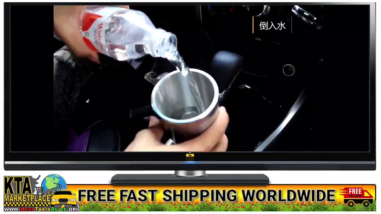 ALIDU 12V Stainless Steel Car Electric Heating Travel Coffee Mug (10 oz / 300 ml)